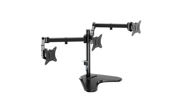 VonHaus 17-27in Adjustable Triple Monitor Stand - Black
