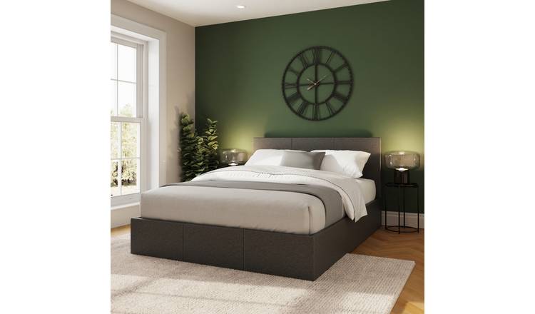 GFW Side Lift King Size Fabric Ottoman Bed with Mattress - Grey