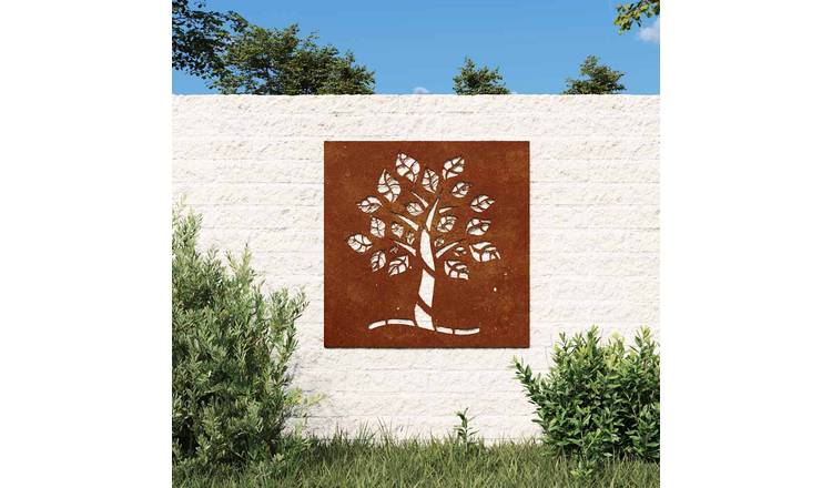 Walplus Tree Leaf Design Garden Wall Decoration - Rusty - 55 x 55 x 0.7 cm