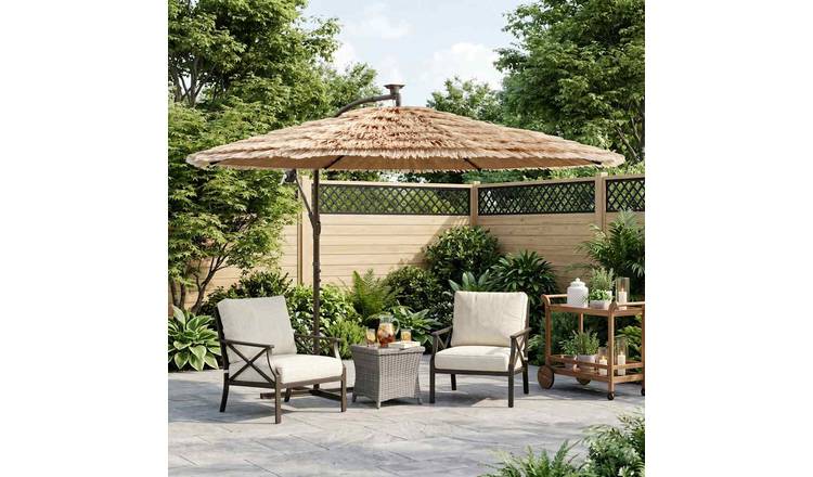 Walplus Polyester Garden Parasol - Brown - 290 x 290 x 238 cm