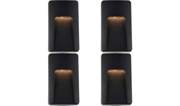 Loops Direct Pack of 4 ABS CCT LED Vertical Outdoor Guide Light - Black