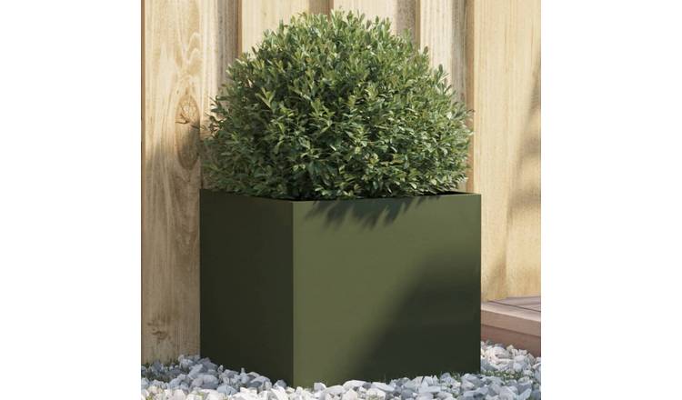 Walplus Steel Garden Planter - Olive Green - 42 x 40 x 39 cm