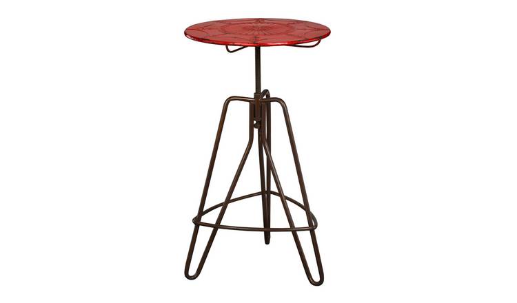 Orsina Artisan Adjustable Metal Bar Table – Red