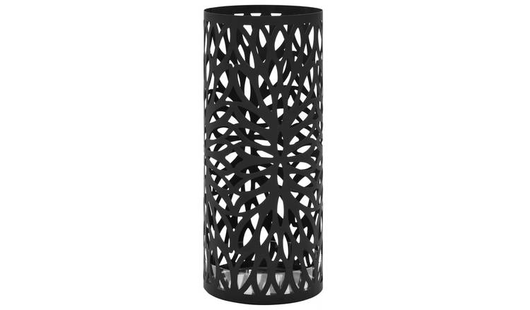 Walplus Steel Umbrella Stand Leaves - Black - 20 x 48.5 cm