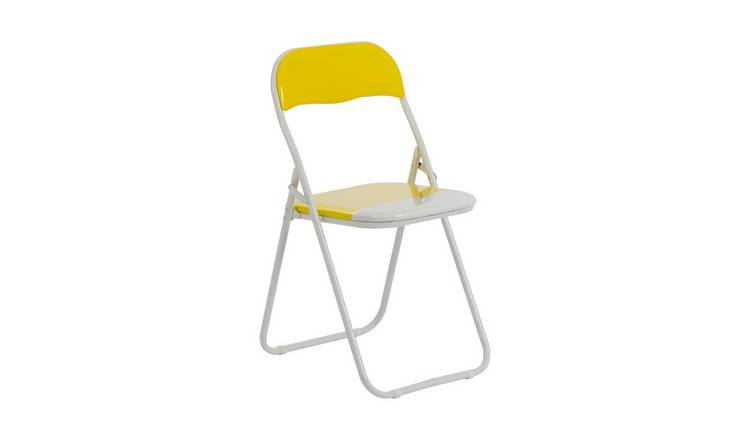 Harbour Housewares Coloured Padded Folding Chair - Yellow