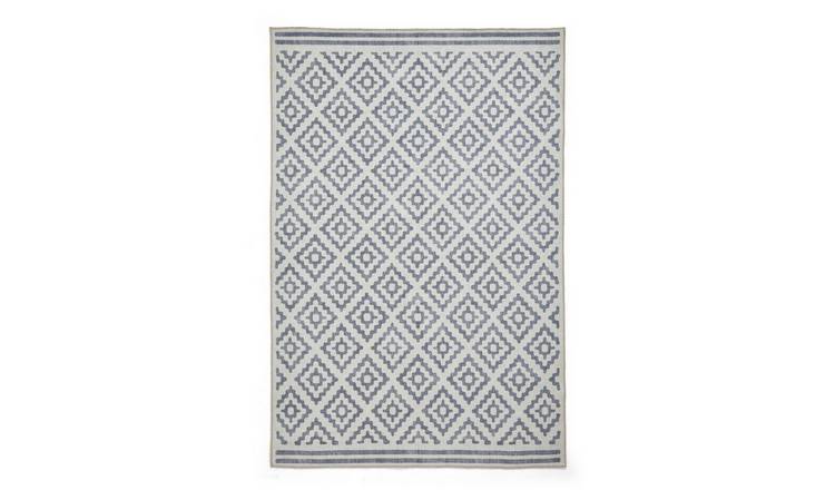 Mega Flooring Blue Modern Geometric Rug - 61 x 120cm