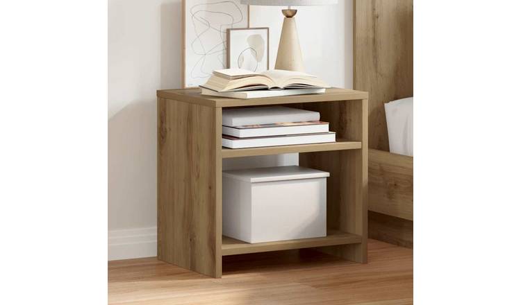 Walplus Pack of 2 Bedside Cabinet - Oak - 40 x 30 x 40 cm