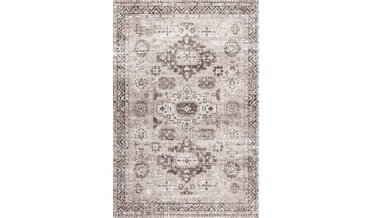 The Rugs Beige Montana Bordered Rug - 80 x 150cm