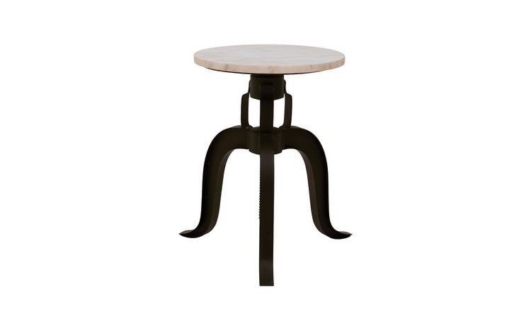 Orsina Vasco Adjustable Marble 3 Leg Bar Stool – White & Black