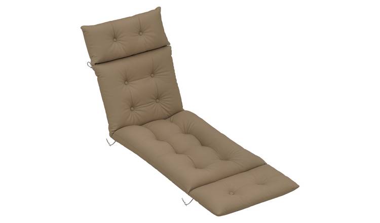 Outsunny Outdoor Sun Lounger Cushions with Ties - Khaki