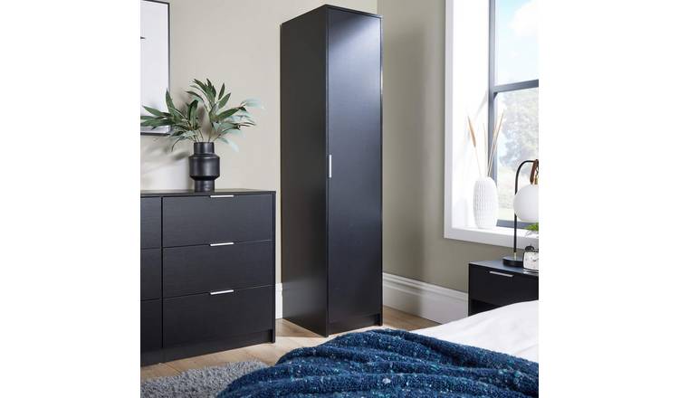 Home Source Phoenix 1 Door Wardrobe - Black