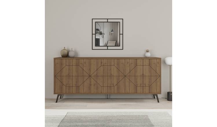 Decortie Dune 6 Sliding Door Sideboard - Dark Oak