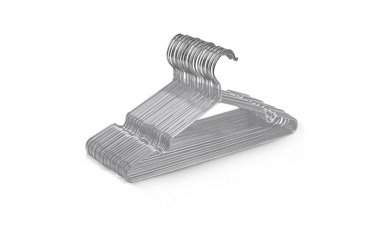 Keplin Grey Non-Slip Rubber Coated Metal Clothes Hangers - Pack of 20