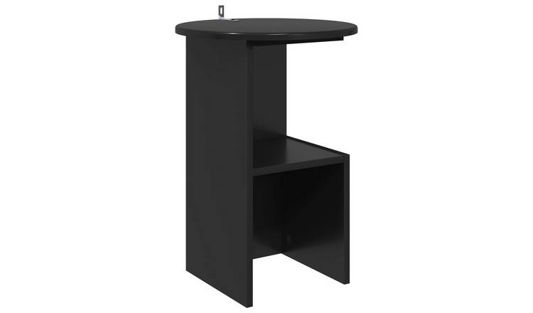 Walplus Engineered Wood Side Table - Black Oak - 39.5 x 55 cm