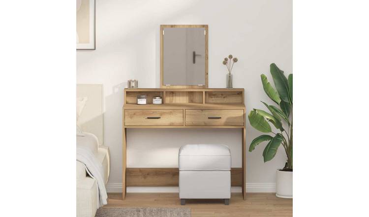 Walplus 2 Drawer Dressing Table - Artisan Oak - 100 x 41 x 140 cm