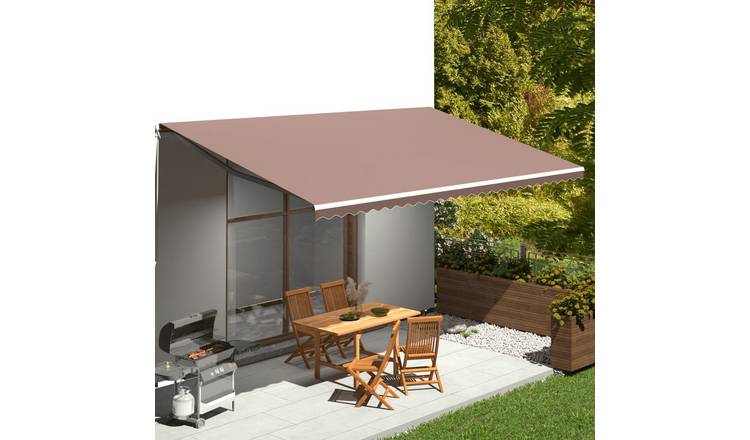 Walplus Polyester Awning - Brown - 600 x 300 cm - 580 x 295 cm Fabric