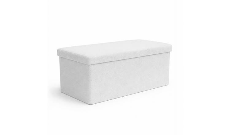 Keplin Folding Teddy Storage Ottoman - 90L - White