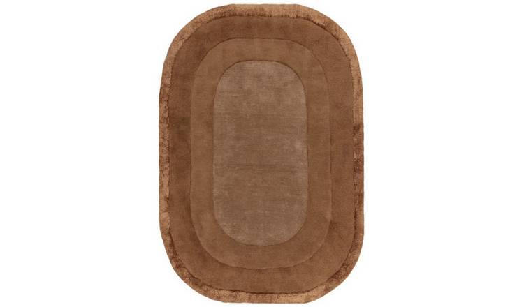 Mega Flooring Brown Handmade Bordered Rug - 200 x 290cm