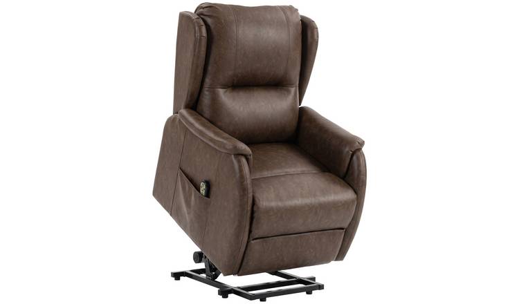 HOMCOM Dual Motor Power Lift Recliner Chair with Remote Control - Brown