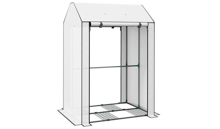 Outsunny Roll Up Door Mini Greenhouse – White
