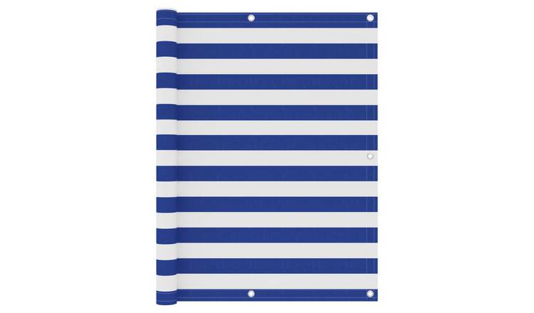 Walplus Polyester Oxford Balcony Screen - White and Blue - 120 x 300 cm