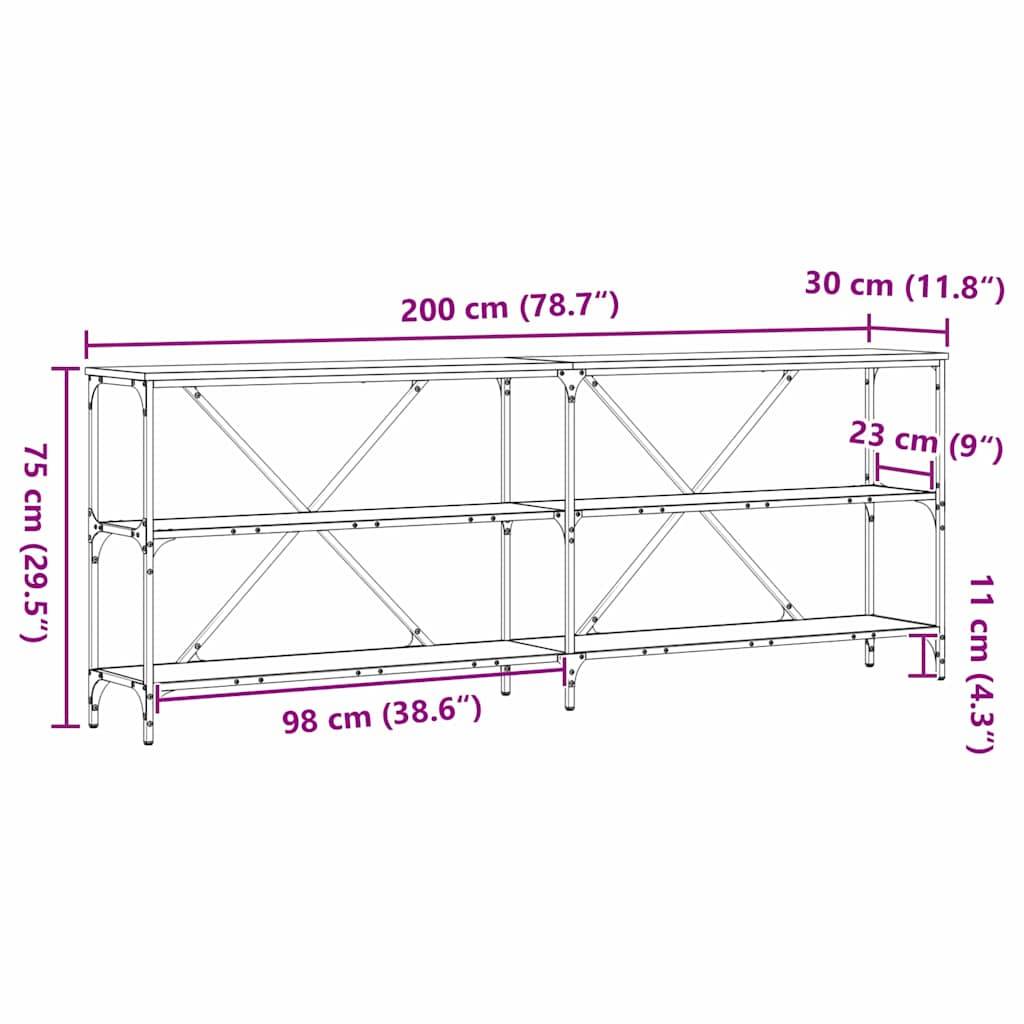 Walplus Engineered Wood Console Table - Artisian Oak - 200 x 30 x 75 cm - Image 9
