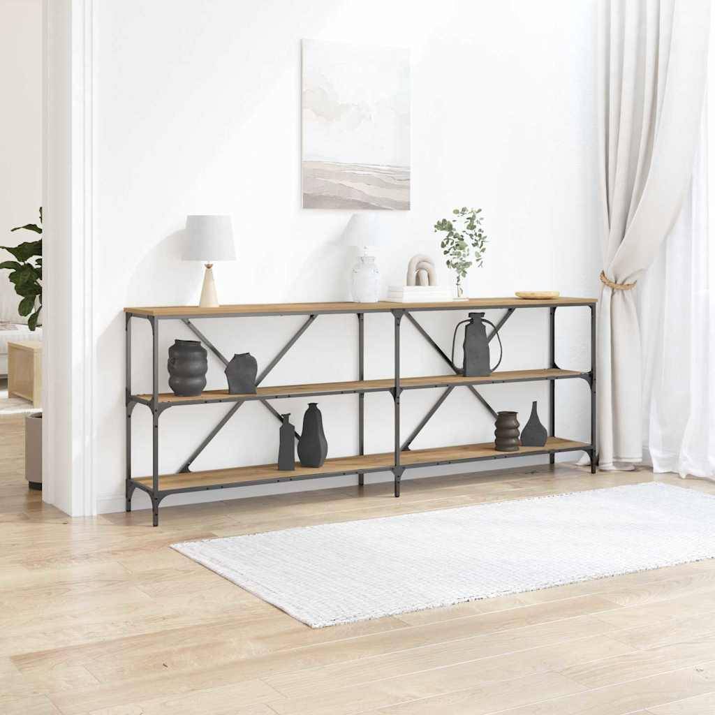 Walplus Engineered Wood Console Table - Artisian Oak - 200 x 30 x 75 cm - Image 1