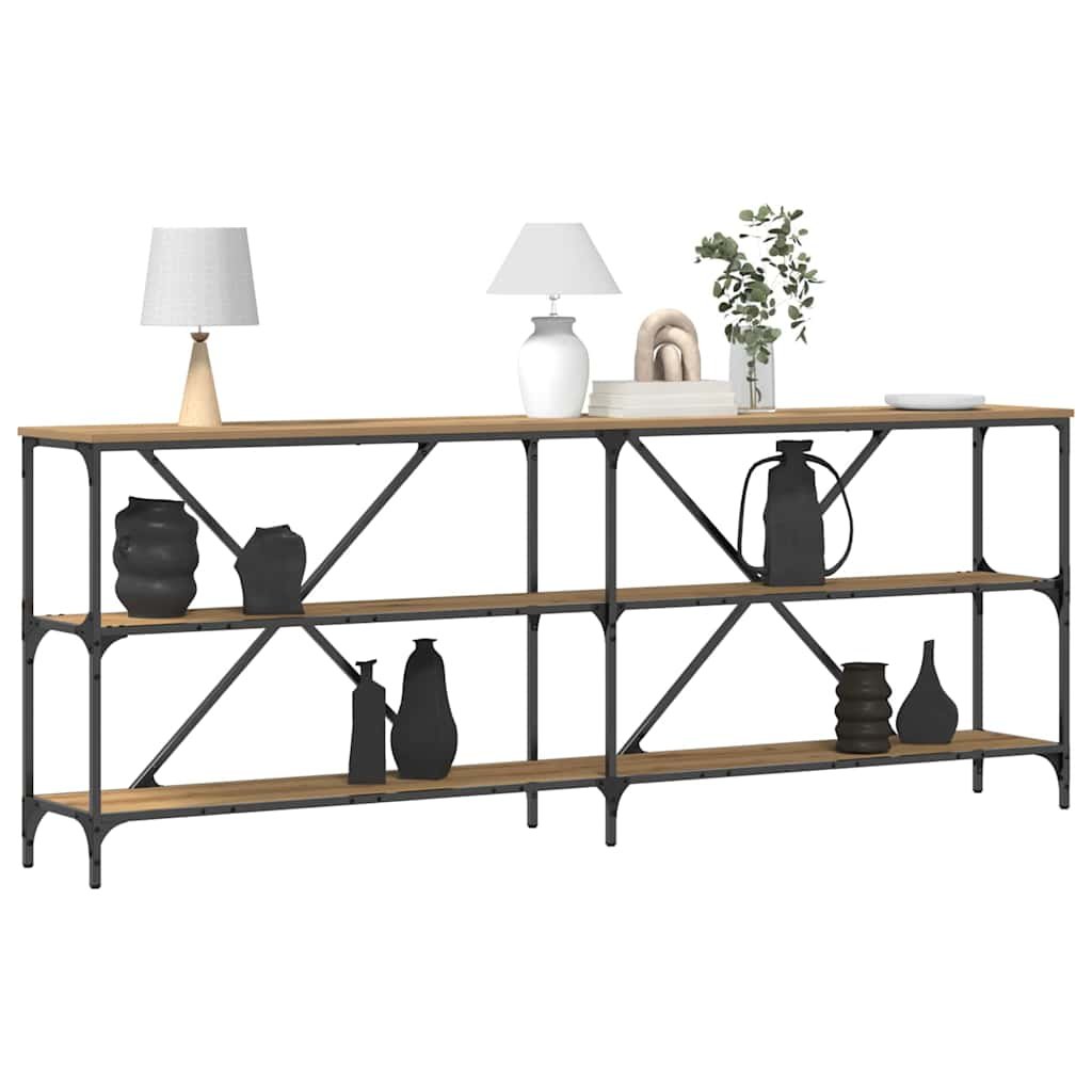 Walplus Engineered Wood Console Table - Artisian Oak - 200 x 30 x 75 cm - Image 3