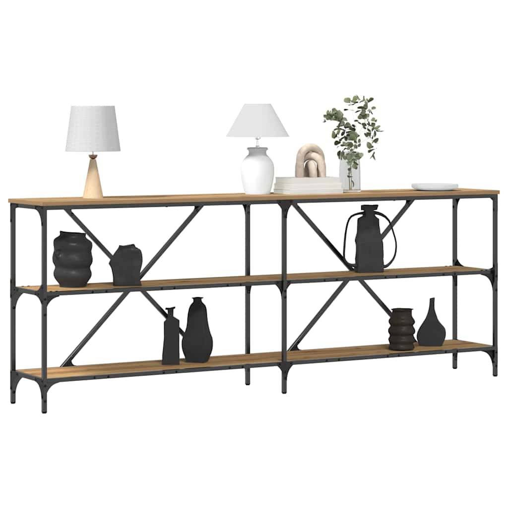 Walplus Engineered Wood Console Table - Artisian Oak - 200 x 30 x 75 cm - Image 3