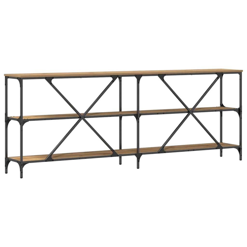 Walplus Engineered Wood Console Table - Artisian Oak - 200 x 30 x 75 cm - Image 7