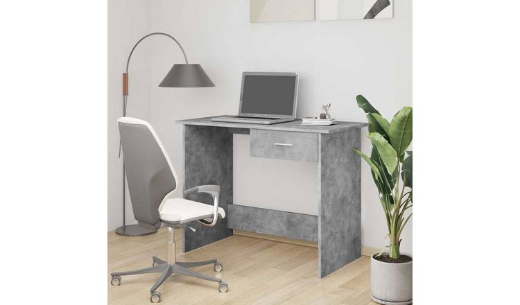 Walplus Drawer Engineered Wood Desk - Granite Grey - 100 x 50 cm