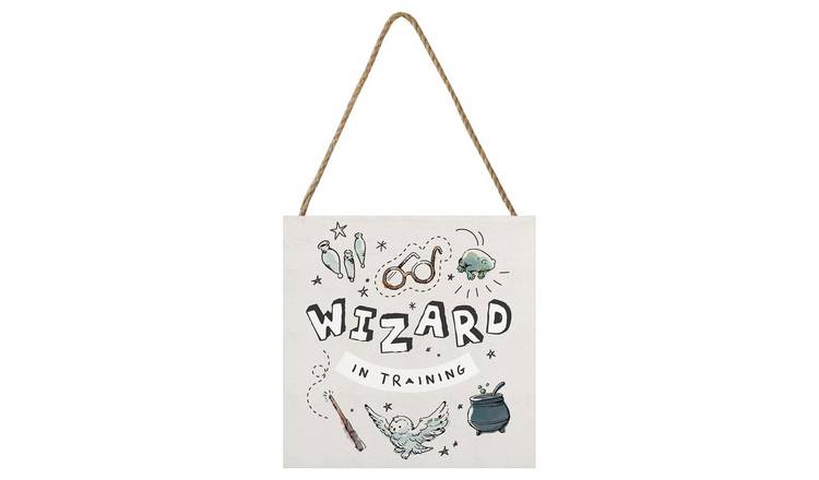 Harry Potter Wizard In Training Wooden Block - Grey