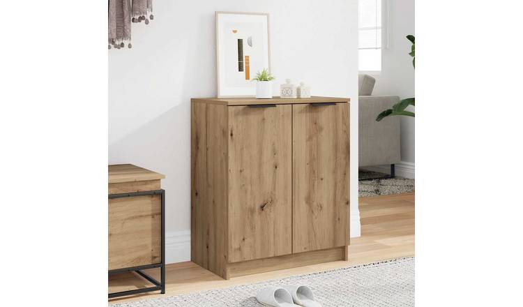 Walplus Engineered Wood Shoe Cabinet - Artisian Oak - 59 x 35 x 70 cm