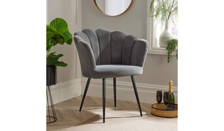 Home Source Scallop Compact Armchair - Grey