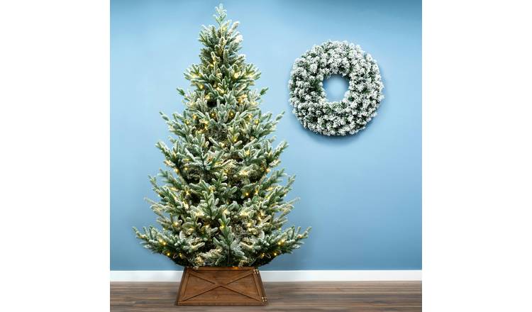 Christmas Tree World 9ft Pre-Lit Frosted Ultra Mountain Pine Christmas Tree