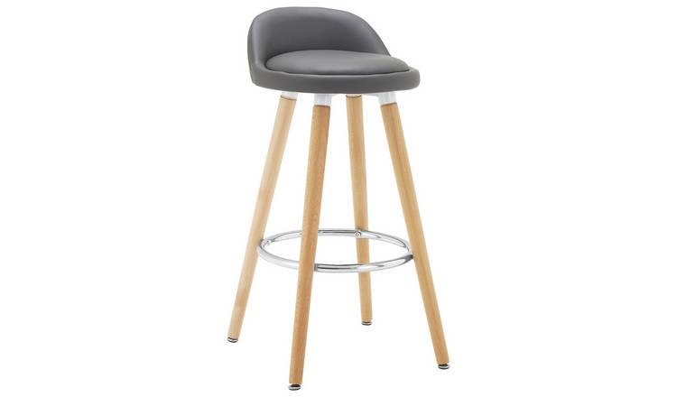 Orsina Normann Faux Leather Bar Stool - Grey