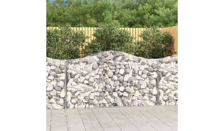 Walplus Galvanised Iron Gabion Basket - Silver 200 x 50 x 100/ - 120 cm