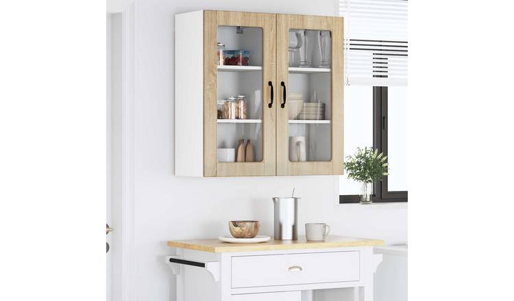 Walplus 2 Piece Engineered Wood Storage Cabinet Set - Sonoma Oak