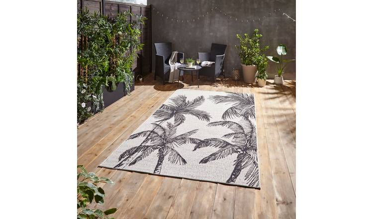 Mega Flooring White Modern Nature Print Rug - 120 x 170cm