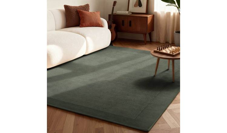 Villeroy and Boch  Green  Kari Handmade Wool Blend Bordered Rug - 120 x 180cm