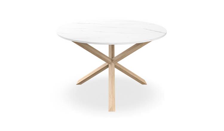 Furniture Online Malvern Round 4-6 Seater Oak Legs Dining Table - Oak