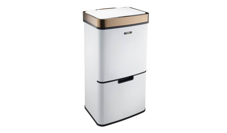 Cooks Professional 75L Sensor Recycling Bin with Food Caddy - White/Copper
