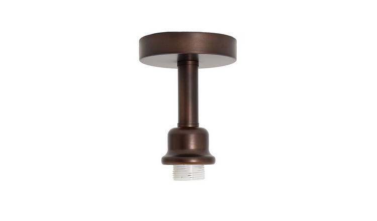 Happy Homewares Short Semi Flush Matt Bronze Rose Ceiling Light - 12cm