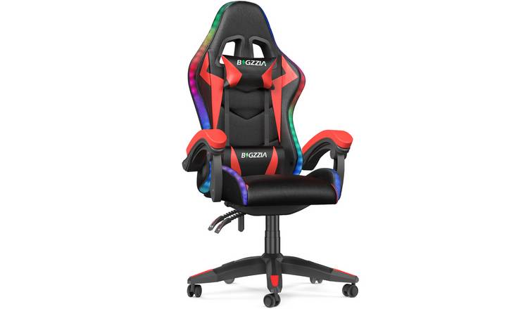 Rattantree RGB LED Leather Gaming Chair - Red & Black
