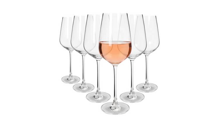 Argon Tableware Knightsbridge Crystal Rose Wine Glasses - Pack of 6