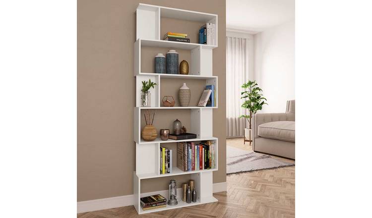 Walplus Engineered Wood Book Cabinet - White - 80 x 24 x 192 cm