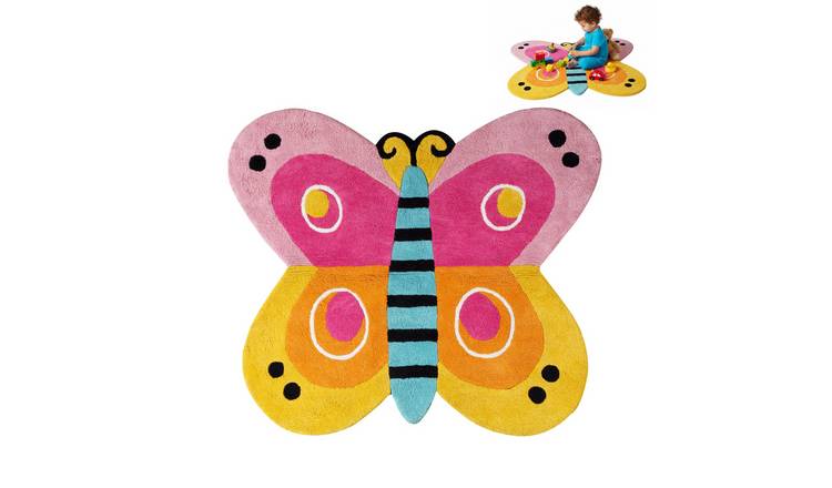 Orsina Assorted Kids Butterfly Rug - 80 x 90cm