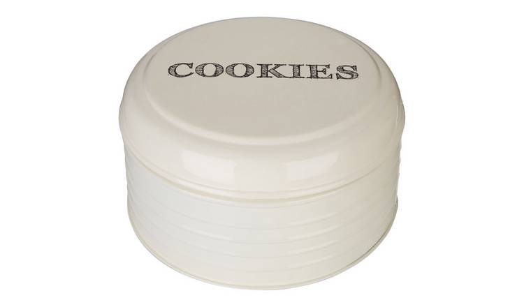 Orsina Sketch Finish Round Biscuit Tin – Cream