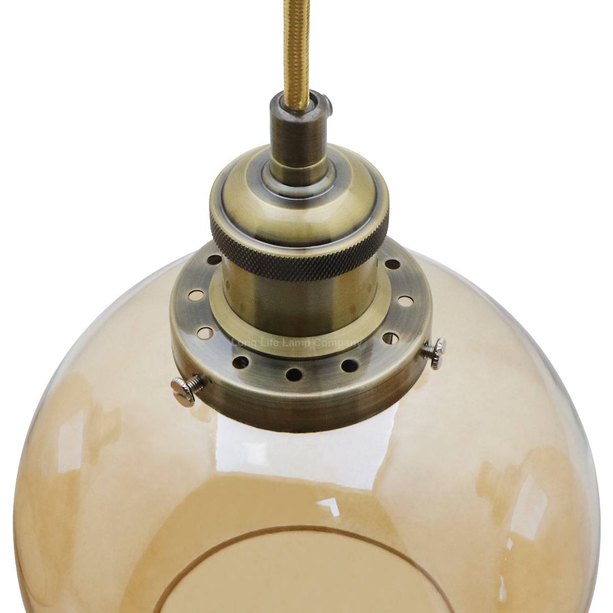 Energy Light Bulbs 3 Light Gold Glass Ceiling Pendant Light -Antique Brass - Image 5