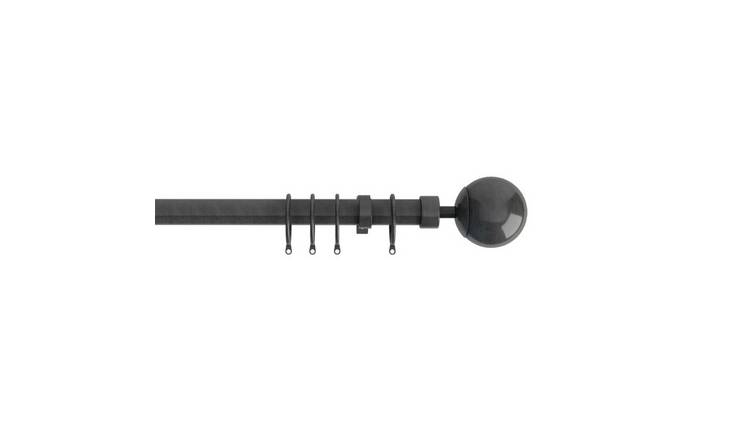 New Edge Blinds 22-25mm Gunmetal Grey Ball Curtain Pole - 120cm - 210cm
